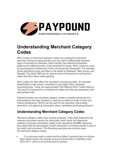 Understanding Merchant Category Codes