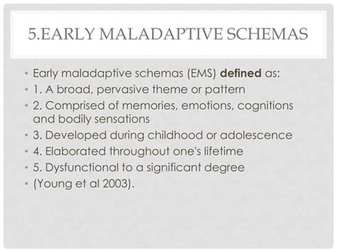 Lecture 2 Schema Therapy Overview And Early Maladaptive Schemas Ppt