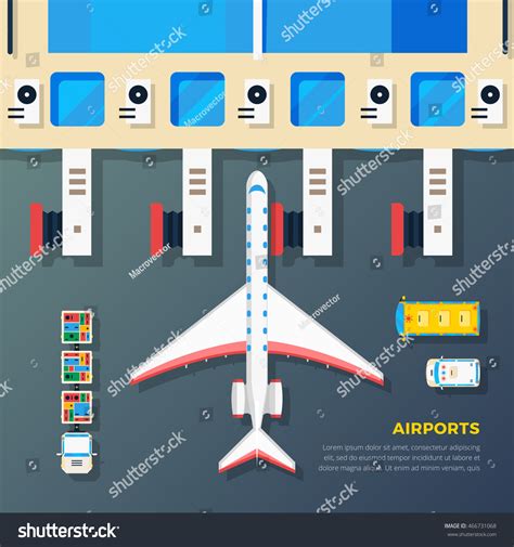 Airport Apron Planes Airfield Area Aircraft Stock Vector Royalty Free