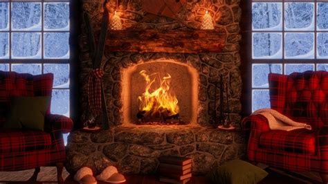 Winter Ambience Cozy Winter Cabin With Relaxing Fireplace Sounds