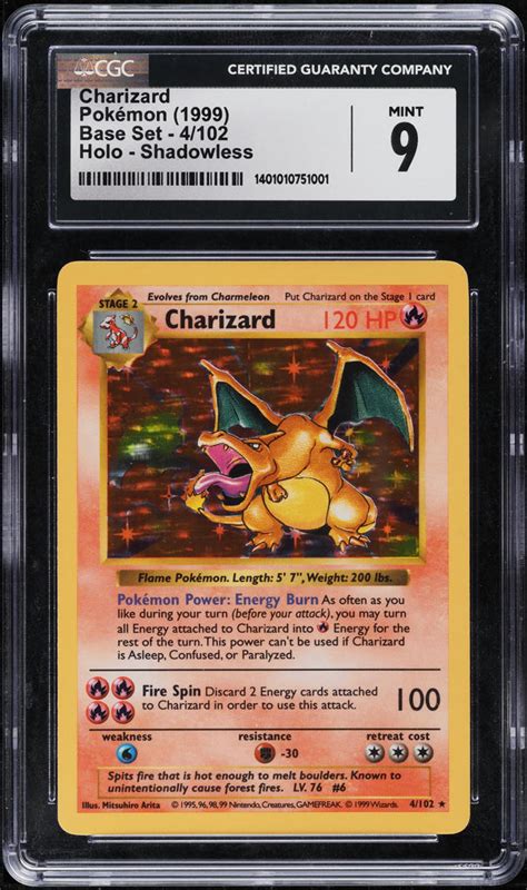 Pokemon Base Set Shadowless Holo Charizard Cgc Mint Weekly