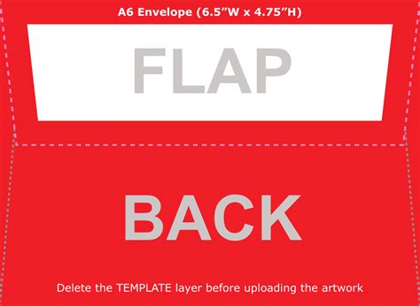 A6 Envelope Template - Back Download Printable PDF | Templateroller