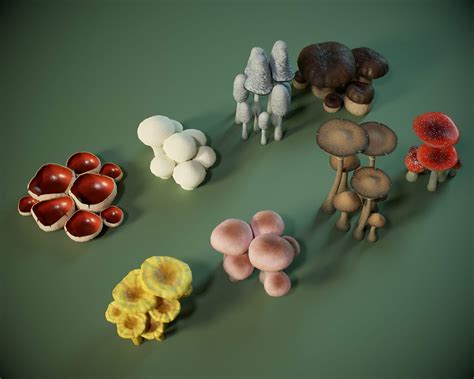 Mushroom Pack 3d Model By Yuribarinov