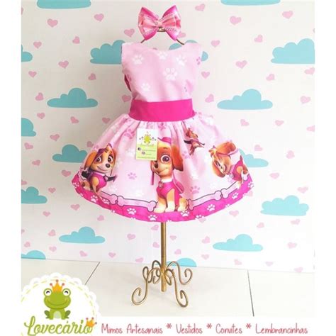 Vestido Patrulha Canina Skye Luxo Shopee Brasil