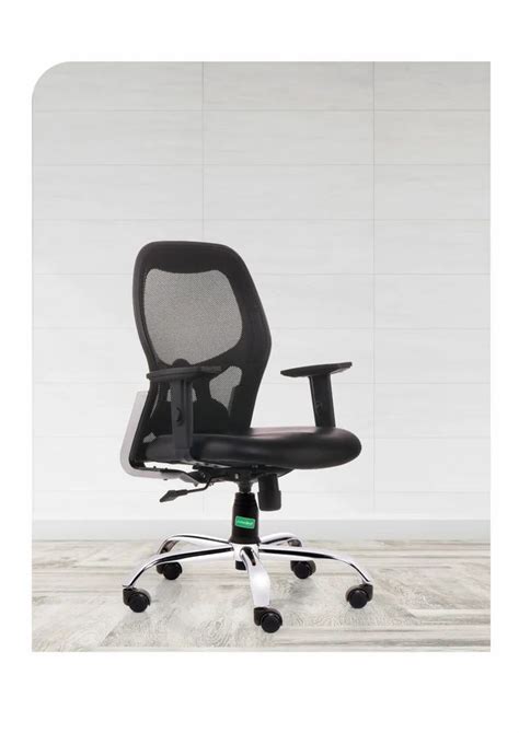 Rexine Medium Back Mesh Office Chair Black At Rs 5999 In Ahmedabad