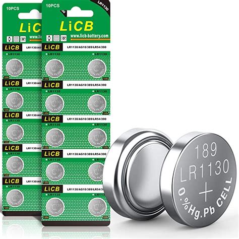 LiCB 20 Stuks LR1130 Batterijen Knoopcellen AG10 L1131 189 1 5 V