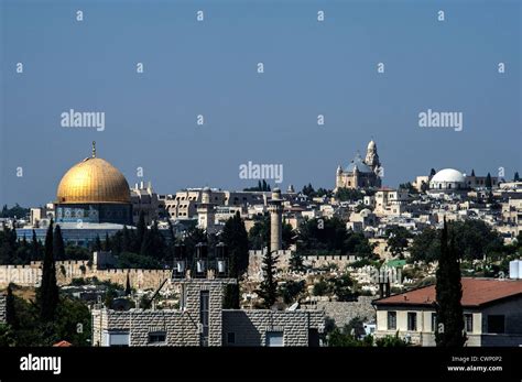 The Dome of the Rock , Mt Zion , the Hurva Synagogue Stock Photo - Alamy