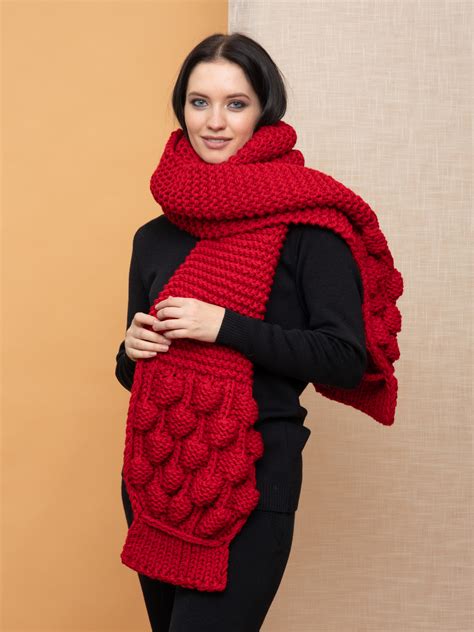 Длинный красный шарф - купить в интернет-магазине вязаной одежды Shapar