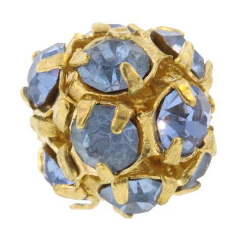 Preciosa Rhinestone Balls Mm Gold Light Sapphire