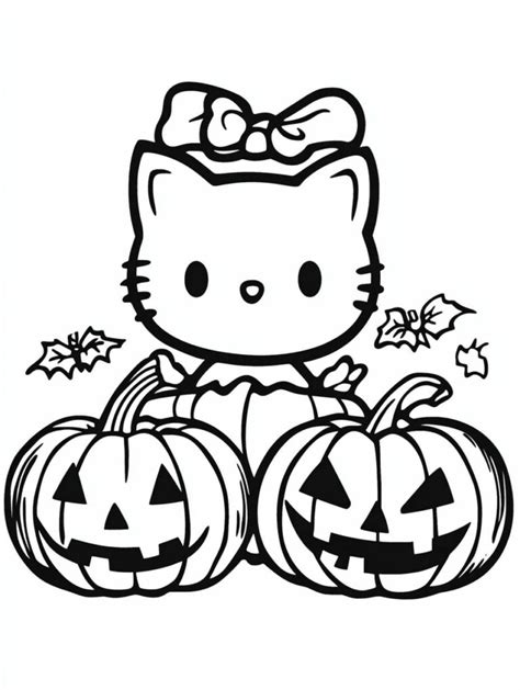 Top 30 Cute Hello Kitty Halloween Coloring Pages