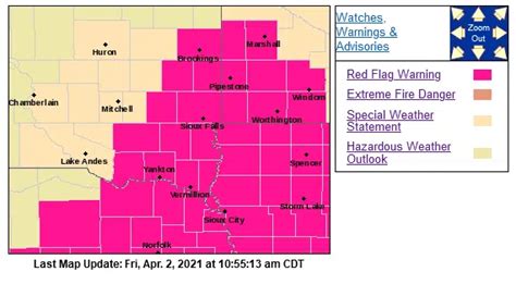 Sioux Falls Metro Most Of Kelo Radio Listening Area Under A Red Flag Warning Kelo Am