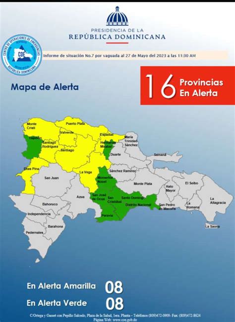 Coe Coloca En Alerta Provincias