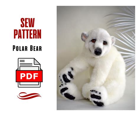 Polar Bear Pattern Pdf Sewing Pattern Bear Pattern 15 7 Etsy Canada