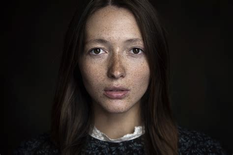 Wallpaper Face Women Model Looking At Viewer Freckles Mouth