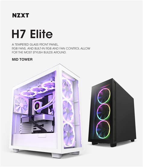 Nzxt H7 Elite 黑 顯卡長40cpu高185core風扇玻璃透側atxh71eb 02 Zingala商店