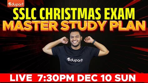 Sslc Christmas Exam Master Study Plan Eduport Sslc Youtube