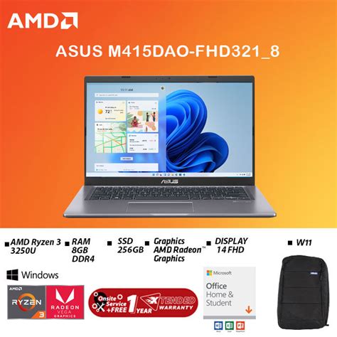 Asus Vivobook M Dao Fhd R U Ram Gb Rom Gb Ssd