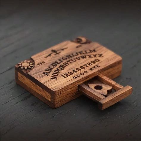 Miniature Wooden Spirit Board With Drawer Haunted Collection Vintage