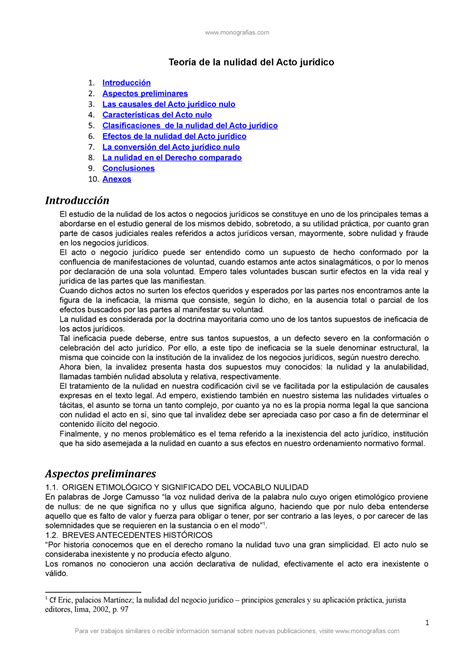 Teoria De La Nulidad Del Acto Juridico Teor A De La Nulidad Del Acto