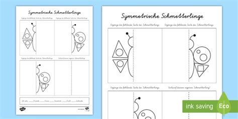 Symmetrische Schmetterlinge Arbeitsblatt Teacher Made