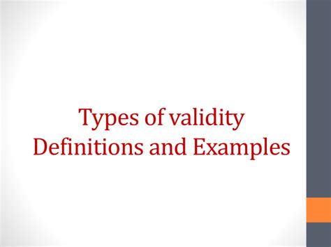 Validity Types