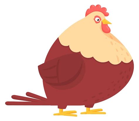 Premium Vector | Cartoon chicken Funny fat hen Farm bird isolated on ...