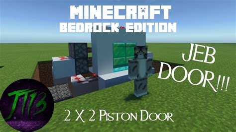 Minecraft Bedrock Hidden Piston Door 2 X 2 Jeb Door Youtube