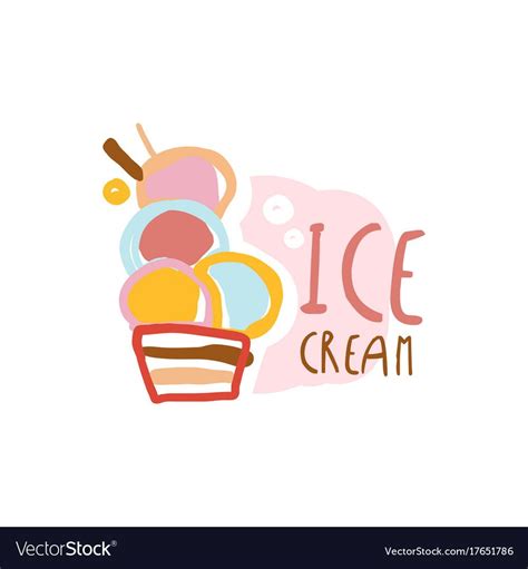 Ice cream logo element for restaurant bar cafe vector image on ...