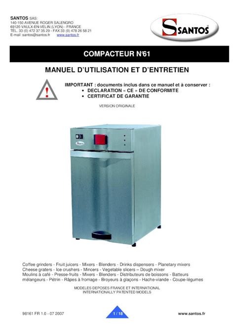 PDF COMPACTEUR N61 MANUEL DUTILISATION ET DENTRETIEN 2019 3 12