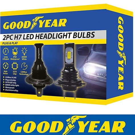 Goodyear 2 X H7 LED Car Headlight Bulbs Plug Play 6000K CANbus Replace ...