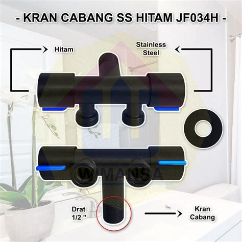 Jual Wms Kran Cabang Ss Hitam Jf H Kran Stainless Steel Shopee