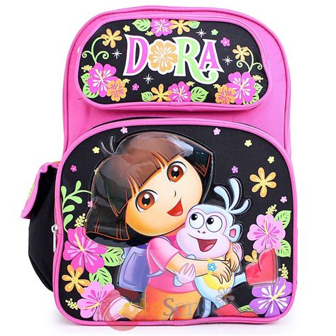 Dora The Explorer Dora Boots 16 School Backpack Large Book Bag Flower