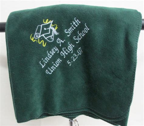 Personalized Graduation Blanket by EmbroideryByLindaP on Etsy