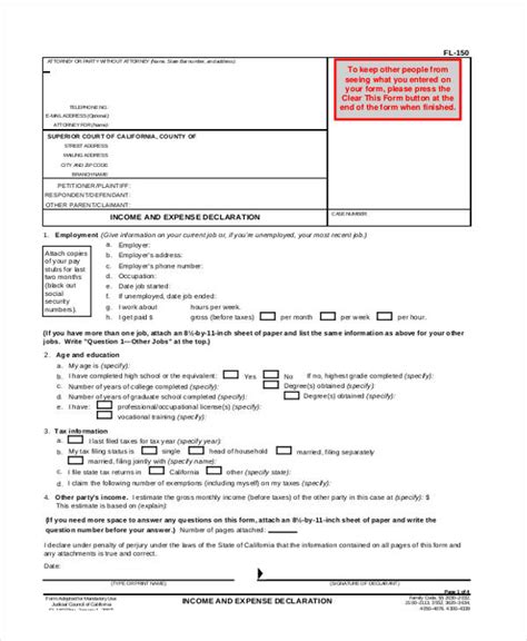 Income Self Declaration Form Pdf