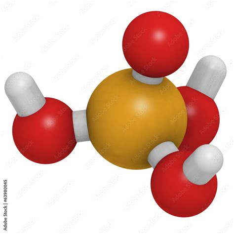 Phosphoric acid (H3PO4) molecule, chemical structure. Stock ...