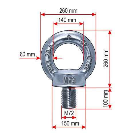 Ringschrauben M72 C15E DIN 580 Geschmiedete Form Stahl Verzinkt