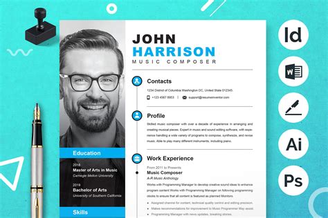 Graphic Artist Resume Template - Design Cuts