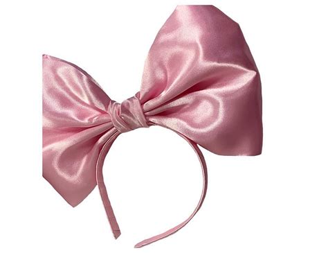 Pink Satin Hair Bow Jumbo Pink Headband Bow Pink Bow Etsyde