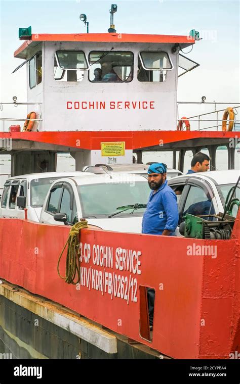 Arrival To The Kochi Waterfront Of The Busy Fort Cochin To Fort Vypin