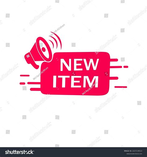 New Item Label Design Megaphone Icon Stock Vector (Royalty Free ...