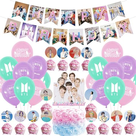 Buy Bts Party Decorations Set Pcs Bts Birthday Party Supplies Bts