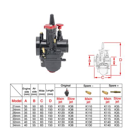 21 24 26 28 30 32 34mm Motorcycle Maikuni Carburetor Pwk Carburador Fit 100cc To 450cc All