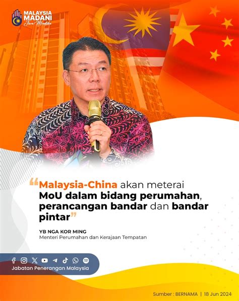 Malaysia China Akan Meterai Mou Dalam Bidang Perumahan Perancangan