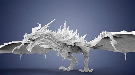 Dragon Alduin From The Game Skyrim 3D Model