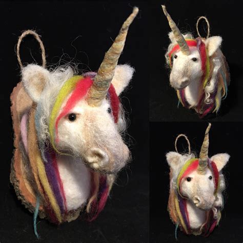 Needle Felted Unicorn Head By Emma Hodgson Of Coppertop Designs Felt