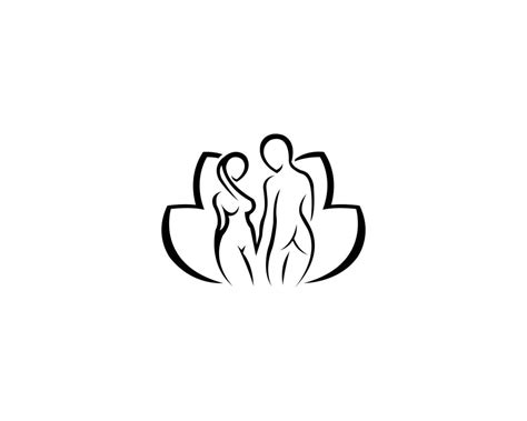 diseño de logotipo de cuerpo desnudo de hombre y mujer con plantilla de