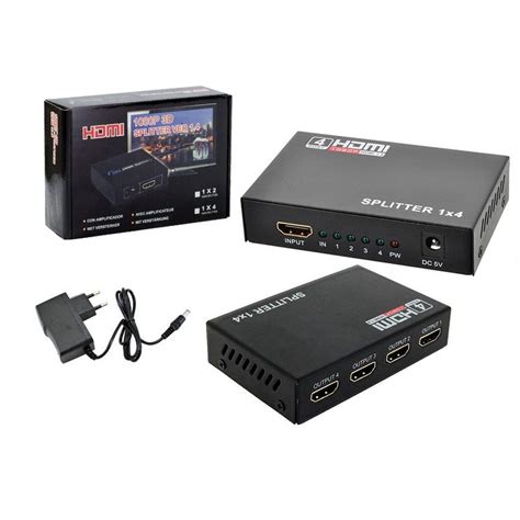 Divisor Splitter Hdmi Hdcp 1 Entrada 4 Saídas Full HD 1x4 3d em