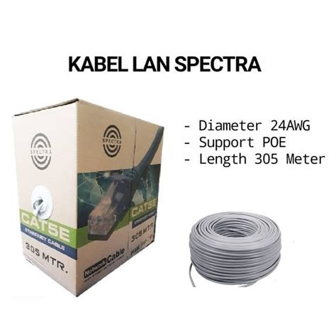 Jual Spectra Kabel Utp Indoor Cat Cat Cat E Cat E M Shopee Indonesia