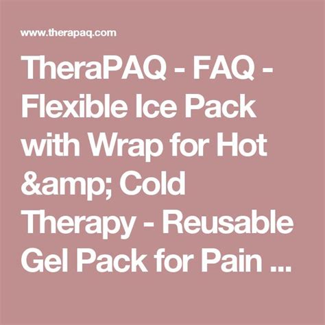 Therapaq Faq Flexible Ice Pack With Wrap For Hot Cold Therapy