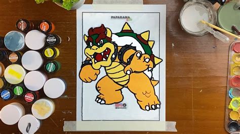 Cara Mudah Mewarnai Gambar Bowser Super Mario Bros Dengan Cat Poster